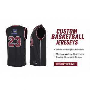 Camiseta de Baloncesto Personalizada Premium con Transferencia Térmica, Diseña Tu Propio Uniforme de Equipo, Malla Sólida Transpirable de Secado Rápido, Sin Mangas, 100% Profundo - Product Image 2