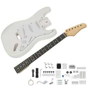 Kit Chitarra Elettrica Smart per Principianti Fai-da-te, Stile ST a 6 Corde con Corpo in Mogano, Manico in Acero, Accessori in Palissandro, Colore Bianco - Product Image 4