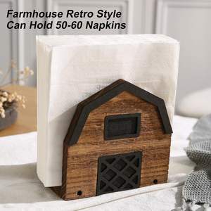 Porte-serviettes en bois vintage pour table, décoration rustique, découpe laser, style farmhouse, pour serviettes en papier, décoration de table - Product Image 2