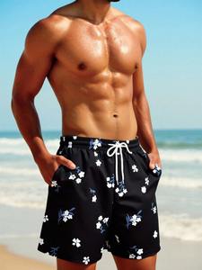 กางเกงว่ายน้ำชายหาด แห้งเร็ว ลายดอกไม้ น้ำหนักเบา ระบายอากาศได้ดี กันน้ำ ผ้าทอ สายรัดเอวยางยืด - Product Image 6