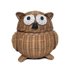 Hermosa Cesta de Almacenamiento de Mimbre con Forma de Búho, Contenedor Tejido, Decoración para Cuarto de Bebé, Caja de Almacenamiento Funcional para Libros en Cuarto Infantil - Product Image 2