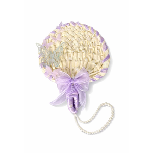 พัดมือสไตล์ดอกไม้ประดับโบว์หวายไม้ไผ่ พัดงานแต่งงาน พัดสั่งทำได้ โรงงานเวียดนาม ขายส่ง - Product Image 1