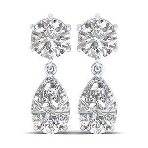 REYES Classic 14K Solid Gold GRA Certified Moissanite Dangle Drop <b>Earrings</b> with Screw <b>Back</b> Design Fine Jewelry For Women - Product Image 2