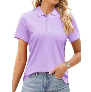 เสื้อโปโลขายส่งแบบ OEM สำหรับเสื้อผ้ากีฬาผู้หญิง เสื้อโปโลเปล่าสำหรับสกรีนโลโก้ตามแบบที่กำหนด เสื้อโปโลแขนสั้นผู้หญิง - Product Image 1