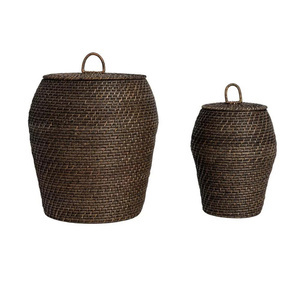 Boho Brown Rattan <b>Basket</b> Stylish Woven Storage <b>Basket</b> For Home Organization And Interior Styling - Product Image 3