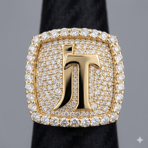 Trendy Luxury Hip Hop <b>Iced</b> Moissanite Diamond 925 Silver Gold Plated Rapper Jewelry Custom Initial Letter Championship <b>Ring</b> Gift - Product Image 1