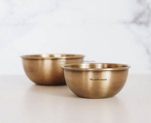 ชามทองเหลืองทรงกลมที่กำหนดเองชามใส่ผลไม้ตกแต่งเสร็จแล้วเครื่องใช้ทองเหลืองขนาดเล็กชามทองเหลืองที่กำหนดเอง - Product Image 3