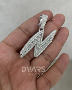 Collier Pendentif Lettre Alphabet Personnalisé en Argent 925 Style Hip Hop Dvars Diamant Moissanite Glacée Unisexe Cadeau Modèle DPH-03 - Product Image 3