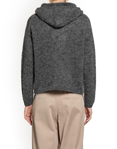 Sweat à capuche personnalisé en mohair tricoté 2026, épaules tombantes, tricot jacquard, pulls d'hiver en laine duveteuse unisexe – Fabrication AT IMPEX - Product Image 2