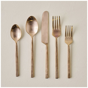 Juego de Cubiertos de Lujo Royal Gold, Cubertería de Acero Inoxidable con Mango Floral Grabado, Juego de Vajilla Vintage Chapado en Oro para Bodas - Product Image 5