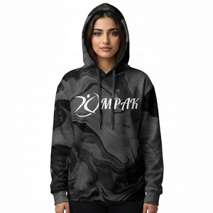 Hoodie unisexe surdimensionné de streetwear d'hiver haut de gamme avec design brodé en sublimation sur toute la surface pour un style décontracté - Product Image 1