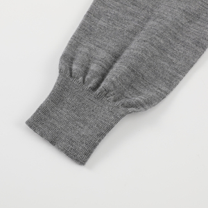 Suéter de Punto con Cuello Redondo, Color Gris Sólido, Manga Larga, Corte Regular, para Otoño, 100% Acrílico, Estilo Pullover, Producción Harry Johnson - Product Image 5