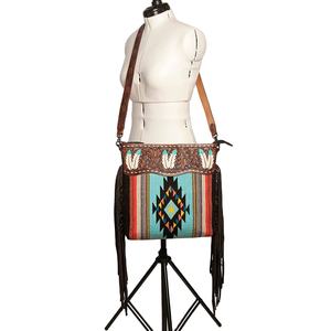 Sillín Manta Monedero Alta calidad Estilo occidental Bolso de mano de cuero Correa de calidad Borla Flecos Monedero de lujo con cremallera - Product Image 5