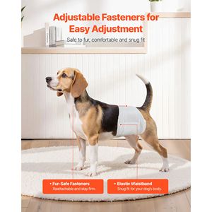 Pannolini Monouso per Cani Maschi con Indicatore di Umidità, Fascia Addominale Antiperdita a 360 Gradi, Super Assorbenti, con Stampa Decorativa - Product Image 5
