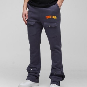 Pantalon de survêtement homme uni en molleton avec poches cargo, léger, 100 % coton épais – Nouvelle collection en gros - Product Image 1