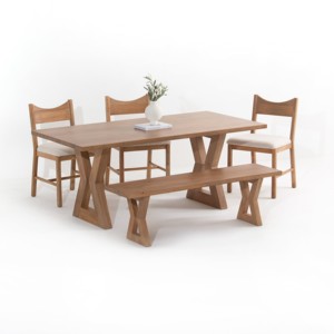 Mesa de Comedor de Madera Vandana Zentrix Aston con Diseño Contemporáneo Hecho a Mano - Product Image 1