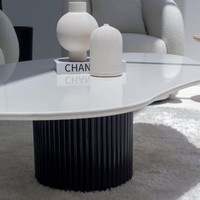 Table basse irrégulière en quartz blanc Vandana Zenova Astra avec options de couleur double base