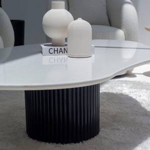 Table basse irrégulière en quartz blanc Vandana Zenova Astra avec options de couleur double base - Product Image 2