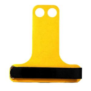 Poignées de musculation personnalisées OEM en cuir suédé jaune à 3 trous, sangles de soutien pour poignets, protections de paume pour haltères et soulevés de terre - Product Image 5