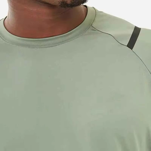 Men's Light Green Sporty <b>T</b>-<b>Shirt</b> And Shorts Set Crew Neck Quick Dry Knitted <b>Polyester</b> Spandex Summer Wear - Product Image 2