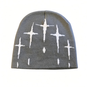 Custom Jacquard Knit Beanie Cap with Letter Pattern Trendy <b>Hat</b> <b>for</b> <b>Men</b> and Women Stylish Headwear Design <b>For</b> Winter Outfit - Product Image 3