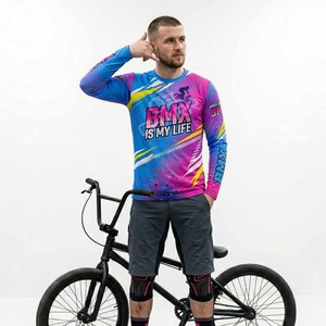 Maillot de cyclisme BMX personnalisé, vêtements de sport respirants de haute qualité, unisexe, séchage rapide, extensible, manches longues, 180g, toutes saisons - Product Image 5