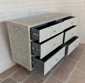 ILAHI's Bone Inlay <b>Drawer</b> Modern Design Agate Detailing <b>Storage</b> Portable Home Furniture - Product Image 2