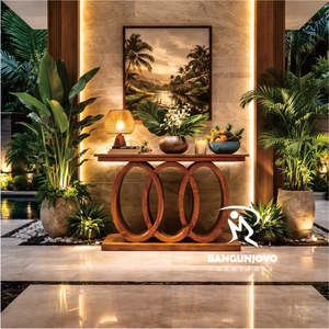 โต๊ะคอนโซลทำจากไม้สักแท้ งานแฮนด์เมด เป็นมิตรกับสิ่งแวดล้อม ดีไซน์ทันสมัยเรียบง่าย เหมาะสำหรับทุกห้องในบ้านของคุณ - Product Image 1