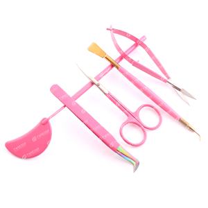 Pinces à épiler pour extensions de cils en acier inoxydable de précision, antistatiques, pointe rose, argent, outils de greffe de cils avec votre logo - Product Image 5