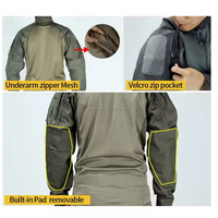 CP Tactical Uniforme d'entraînement en plein air pour hommes T-shirt respirant à manches longues Vêtements de chasse chauds et imperméables