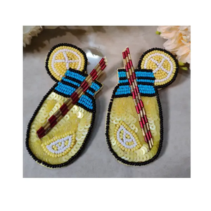 Pendientes Colgantes con Cuentas Amarillas en Forma de Limón, Estilo Bohemio, Joyería de Moda Unisex - Product Image 1