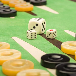 Roll-Up Leather <b>Backgammon</b> <b>Set</b> with Dice and Counters Foldable Game Board for Outdoor Party Play - Product Image 5