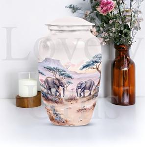 Elephant urn cremation memorial urn engraving option available for <b>ashes</b> <b>keepsake</b> decorative remembrance tribute vessel - Product Image 2