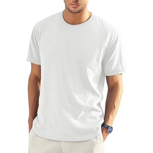 Camiseta Casual de Algodón Francés para Hombre, Corte Relajado, para Uso Diario, Premium, Lisa, OEM, ODM, Fábrica de Ropa - Product Image 1