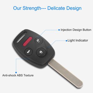 Coque de clé non coupée pour Honda Accord 2003-2007, boîtier de télécommande sans clé, coque de clé de voiture avec boutons, plaques de clé, FCCID 313.8MHz - Product Image 3