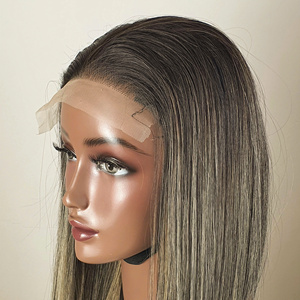 Perruque Lace Front Blonde avec Mèches, Cheveux Remy Longs, Dentelle HD Transparente, Douce et Soyeuse, Sans Nœuds, Pré-Pluckée, Ligne de Cheveux Naturelle - Product Image 4