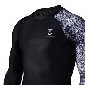 Premium Men's Rash Guards Spandex/Polyester Fabric <b>Athletic</b> Compression Quick Dry Full Sleeve 220g OEM ODM Service Fast Shipping - Product Image 4