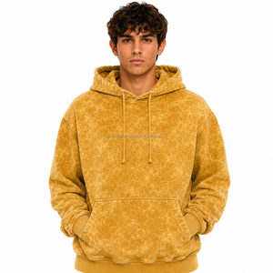 Factory Direct Men Oversized Crop Hoodie 100% Cotton Fleece Heavyweight Unisex Vintage Casual Pullover Acid Wash Hoodie - Product Image 1