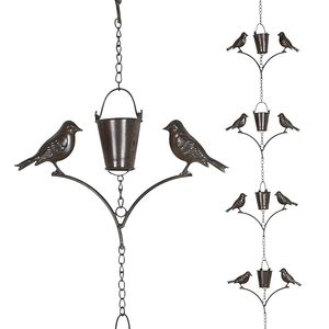 Cadena de Lluvia Metálica Vintage Ecológica, Estilo Copa, para Drenaje de Agua en Techos de Patio, Decoración Colgante para Jardín Exterior - Product Image 1