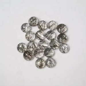 6mm Naturel Noir Rutile Quartz Rose Cut Cabochons Rond Certifié Pierre Fabricant Haute Qualité Pierres Précieuses En Vrac À Vendre - Product Image 2
