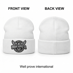 Gorro de Punto Acrílico Premium de 120 GSM con Puño Acanalado, Logotipo Personalizado con Transferencia Térmica Digital de Diamantes de Imitación, Gorro de Invierno Marrón Suave y Ajustable - Product Image 5