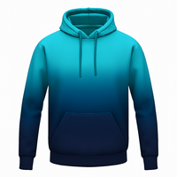 Sweat-shirt à capuche moderne en polyester/coton sublimé dégradé pour homme et femme, streetwear élégant