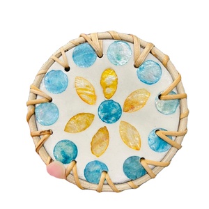 Sous-verre en osier écologique avec base en bambou et rotin, résistant à la chaleur, vaisselle de table, marque TUYET DUNG, style floral/classique, décoration de fêtes - Product Image 1