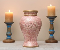 Urna Funeraria de Cristal Pintada a Mano, Personalizada, de Lujo, con Diseño Floral de Mariposas en Azul Real, Ecológica, con Acabado Transparente