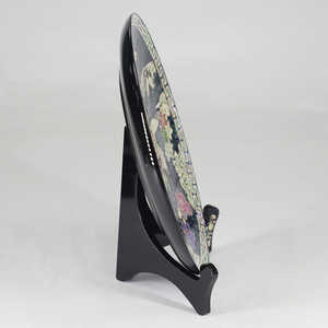 Mother of Pearl <b>Decorative</b> <b>Tray</b> with Songhak Crane & Moon Elegant Asian Inspired Design - Product Image 4