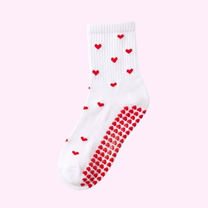 Wholesale Custom Logo Cute Heart Jacquart Pattern Women Non Slip <b>Socks</b> Custom <b>Grips</b> Soft Breathable Knit Pilates Yoga <b>Socks</b> - Product Image 3