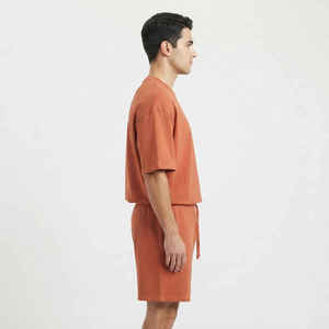 Ensembles décontractés surdimensionnés en coton et polyester pour hommes – Pulls et shorts d'été de haute qualité – Lots de 2 pièces avec impression personnalisée - Product Image 5