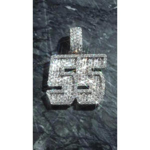 "55" Number Pendant Lab Grown Diamond <b>Iced</b> <b>Out</b> Hip Hop Necklace Bling <b>Chain</b> Luxury Jewelry Gift - Product Image 1