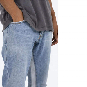 Jeans de Mezclilla para Hombre, Corte Recto, Lavado a la Piedra, Cintura Media, Corte Regular, Algodón, Estilo Casual de Primavera - Product Image 6