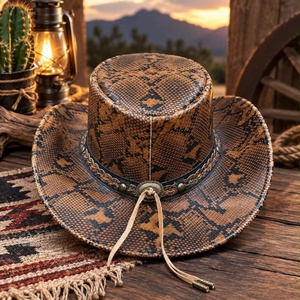 Chapeau de cowboy en cuir véritable fait main, qualité supérieure, sur mesure, style western vintage, unisexe, style country, chapeau Outback - Product Image 2